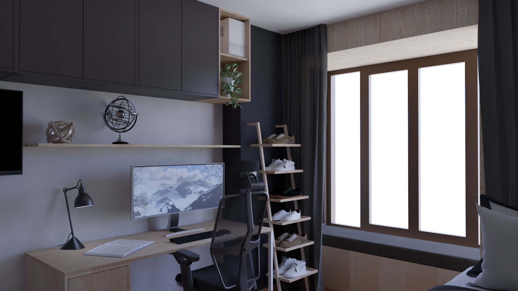 Modern Dark Bedroom