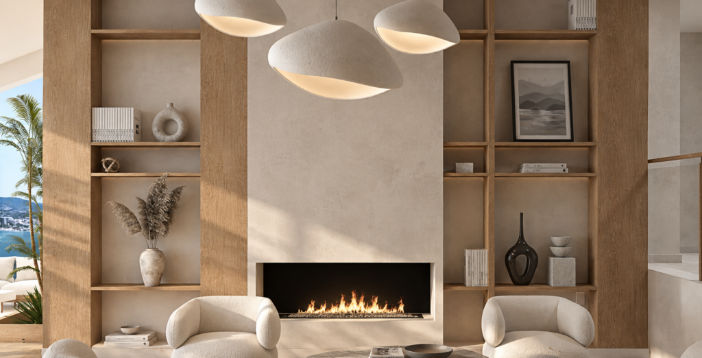 Completed contemporary Mediterranean villa interior