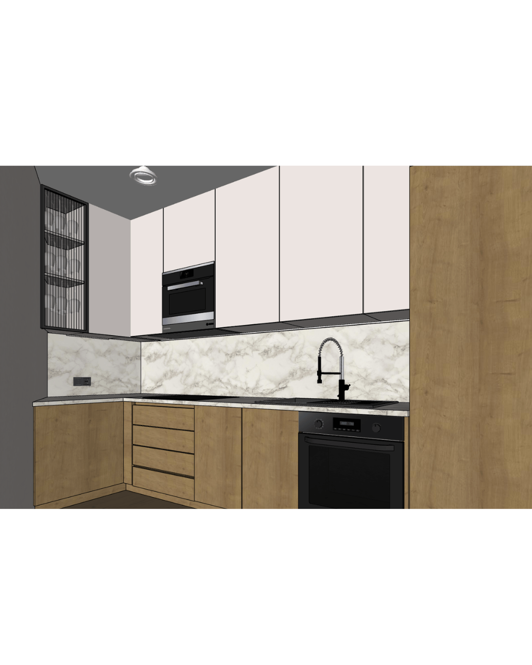Transformación de cocina contemporánea pequeña — Diseño final 2