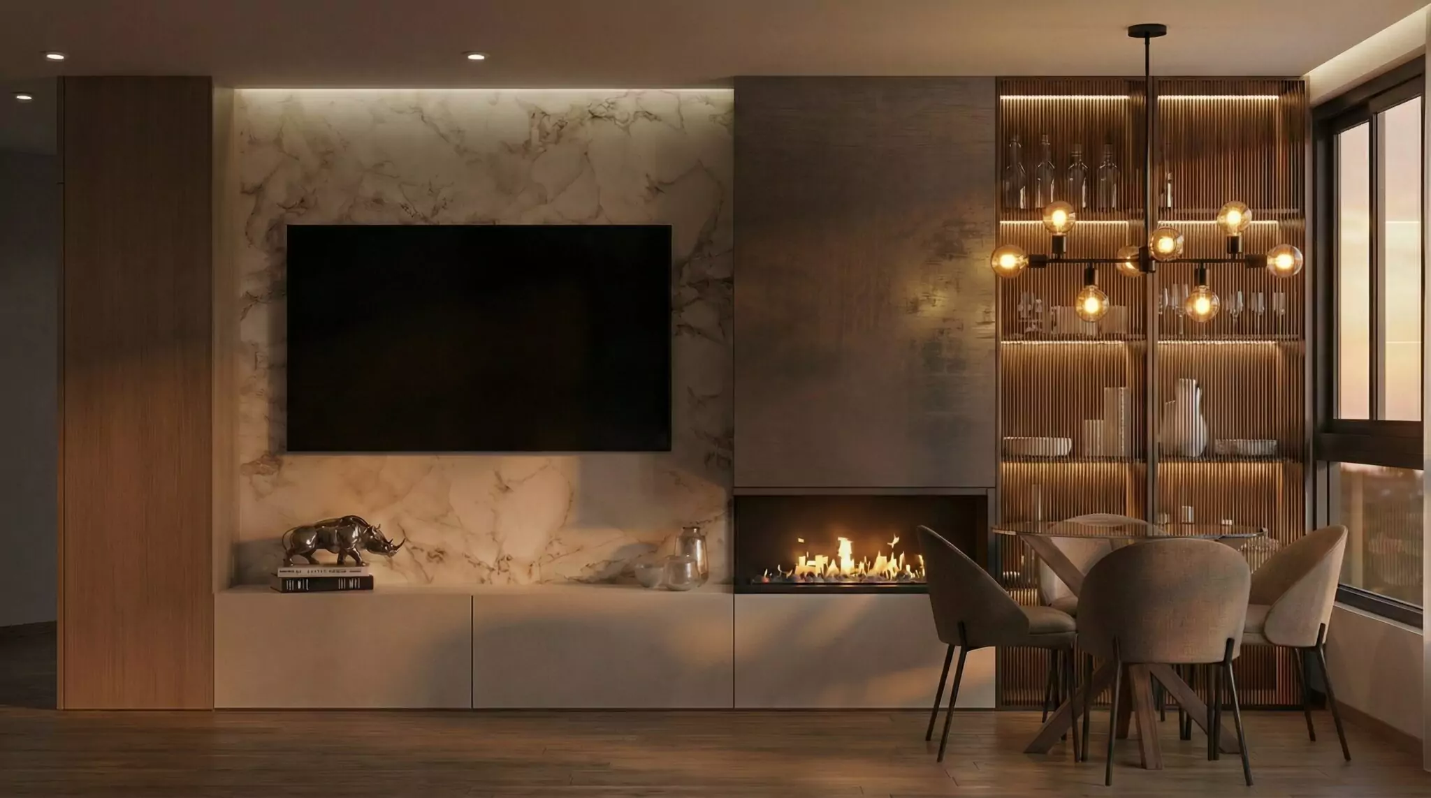 Transformación del salón Golden Hour Residence — Diseño final 4